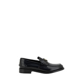 Mocasines de cuero negro con logotipo de Prada